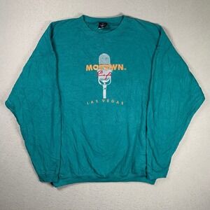 Vintage Motown Sweatshirt Mens 2XL Las Vegas Embroidered Crewneck Made in USA